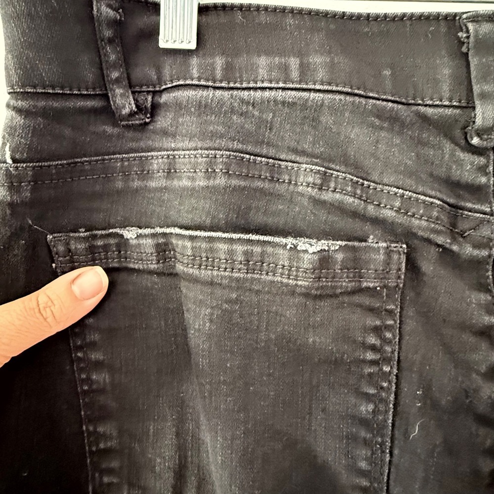 Democracy Women Absolution Wide Leg Jeans Black High Rise Size 14 Grunge Casual - Picture 4 of 6
